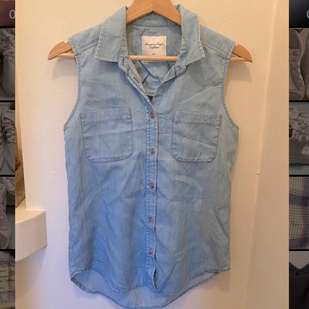 American Eagle Outfitters sleeveless collard shirt